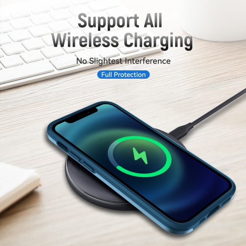 TopSave New Style Matt Polish PC+TPU 2 in 1 Slim Lightweight Shockproof, Rugged, Protective Armor Case For iPhone 13, Navy Blue