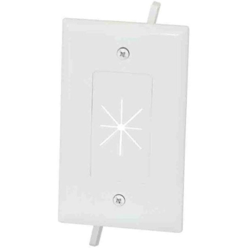 Datacomm 45-0014-WH 1-Gang (2 Pack) Cable Plate with Flexible Opening - White