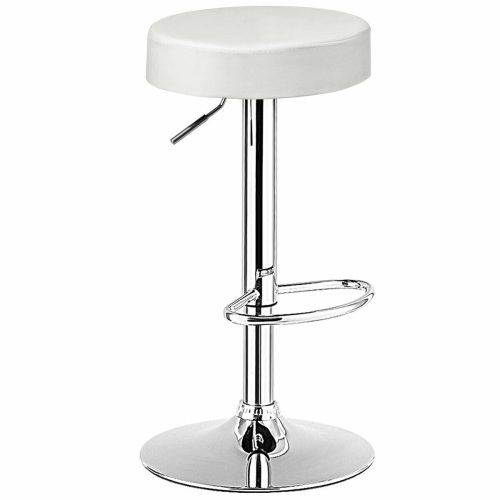 Image 1 of 5.. Topbuy Round Bar Stool 1 PC Adjustable Swivel Pub Chair U Leather with Footrest