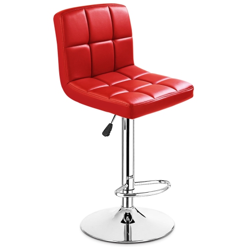 Topbuy Modern Square PU Leather Adjustable Swivel Barstools,Set of 2