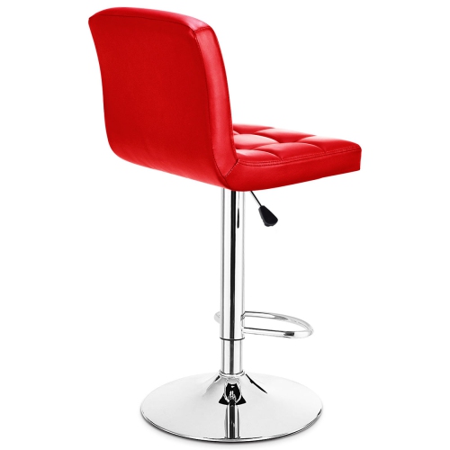 Topbuy Modern Square PU Leather Adjustable Swivel Barstools,Set of 2