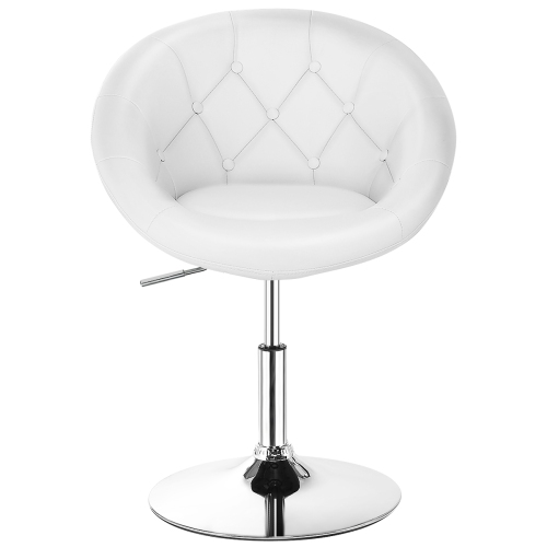 Topbuy Modern Swivel Bar Stools Height Adjustable Round Tufted Back Accent Chair Black/White