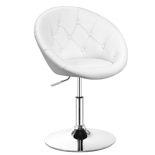 Topbuy Modern Swivel Bar Stools Height Adjustable Round Tufted Back Accent Chair Black/White
