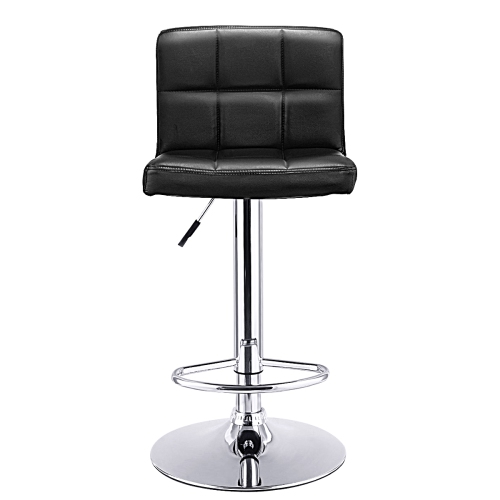 Topbuy Modern Square PU Leather Adjustable Swivel Barstools,Set of 2