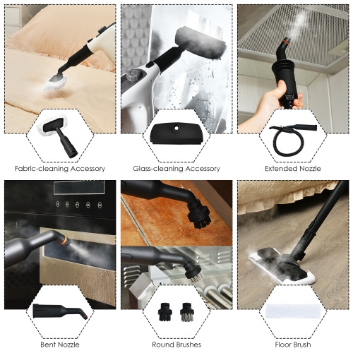 Costway 1400W Multipurpose Pressurized Steam Cleaner Mop W/ 17 Pieces Accessories