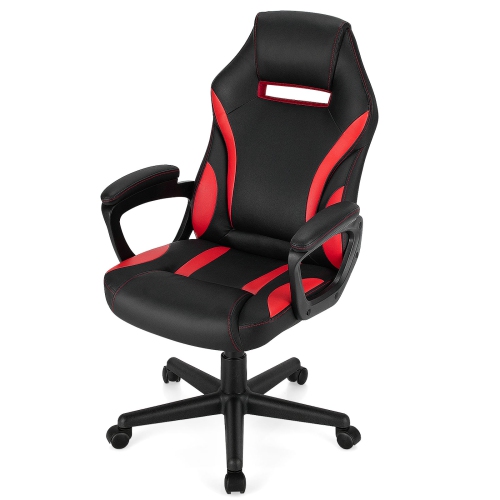 Topbuy Gaming Chair Ergonomic Computer Racing Chair Adjustable Swivel Task Chair w/Padded Armrest