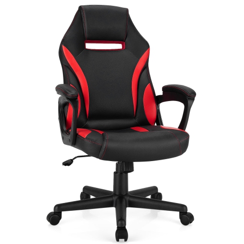 Topbuy Gaming Chair Ergonomic Computer Racing Chair Adjustable Swivel Task Chair w/Padded Armrest