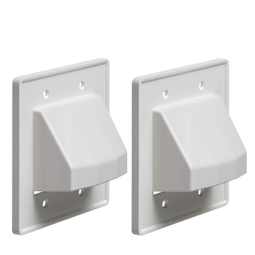 iMBAPrice - CE2-2 Recessed Low Voltage Cable Plate, 2-Gang, White, 2-Pack (Made in USA)
