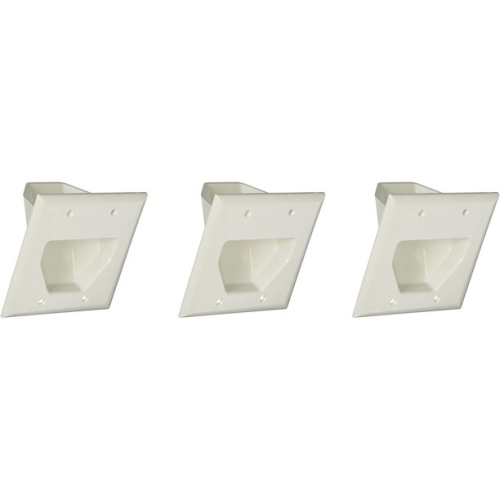 Datacomm 45-0014-WH 1 Gang (3 Pack) Cable Plate with Flexible Opening - White