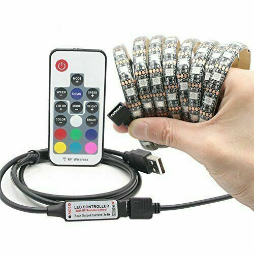 USB LED TV Backlight for 32-60 Inch Smart TV , 9.84Ft LED Strip Lights W-Shape Easy-Curve Design, Syn on/Off with TV, 16 Colors Changing TV Back