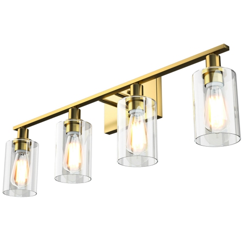 Topbuy Bathroom Vanity Light Modern Wall 4-Light Sconce Fixtures W/ Clear Glass Shade