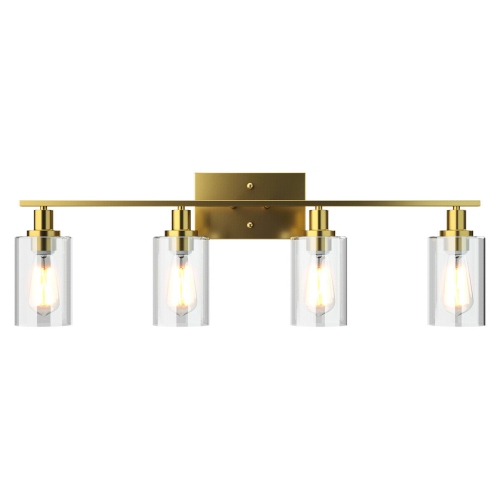Topbuy Bathroom Vanity Light Modern Wall 4-Light Sconce Fixtures W/ Clear Glass Shade