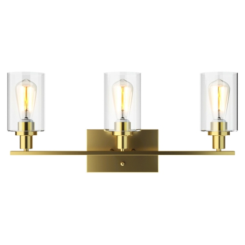 Topbuy Bathroom Vanity Light Modern Wall 3-Light Sconce Fixtures W/ Clear Glass Shade