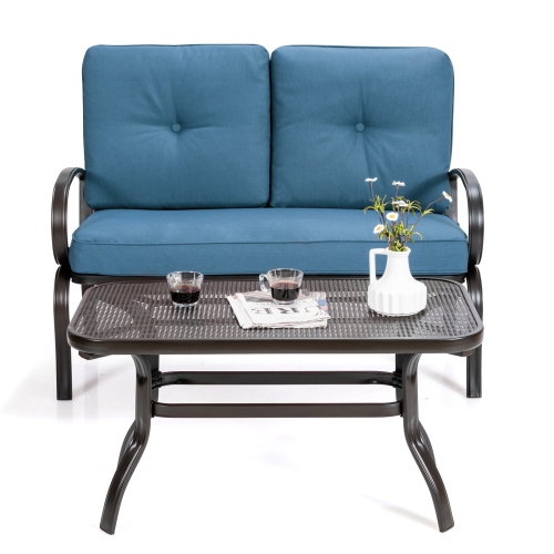 Topbuy LoveSeat Table Set Furniture Outdoor Garden