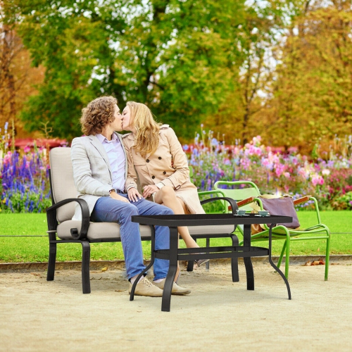 Topbuy LoveSeat Table Set Furniture Outdoor Garden