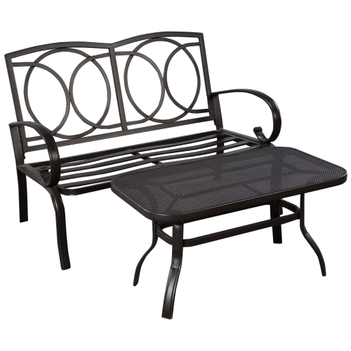 Topbuy LoveSeat Table Set Furniture Outdoor Garden