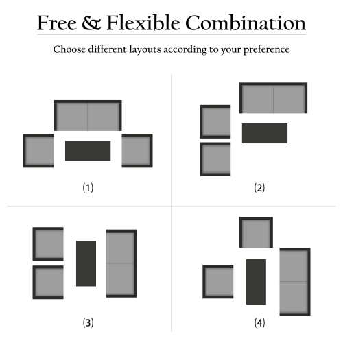 Topbuy 4-Piece Rattan Wicker Patio Outdoor Furniture Sofa Set with Cushions & Tempered Glass Table Red/Turquoise/Grey
