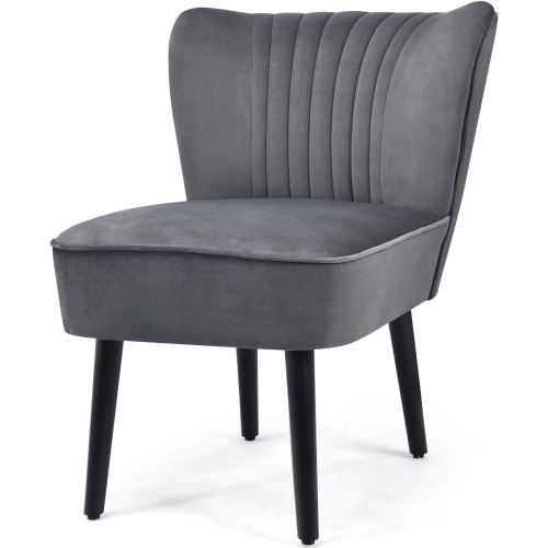 Topbuy Set of 2 Flannel Accent Chairs Upholstered Armless Wingback Leisure Chairs