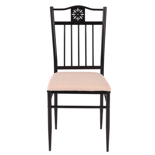 Topbuy 5 Piece Dining Set Wood Metal Table and Chairs Kitchen Furniture