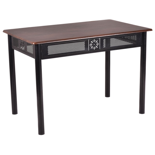 Topbuy 5 Piece Dining Set Wood Metal Table and Chairs Kitchen Furniture