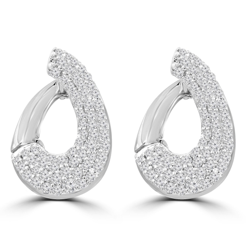 1/2 CTW Round Diamond Drop/Dangle Earrings in 14K White Gold