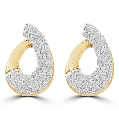 1/2 CTW Round Diamond Drop/Dangle Earrings in 14K Yellow Gold