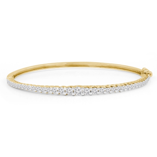MAJESTY DIAMONDS  1 7/8 Ctw Round Diamond Graduated Bangle Bracelet In 14K Gold (Mdr210125) In Yellow