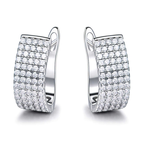 Boucles D'Oreilles en avec 0 CTW Zircon Cubique Blanc