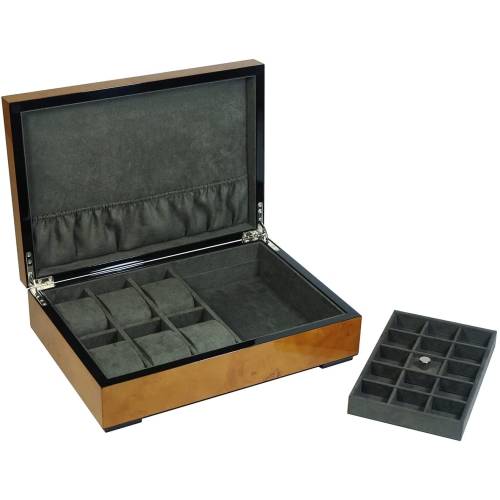 Wooden Watch Case, Jewelry Collection Storage Box Organizer for Men/Women