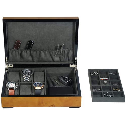 Wooden Watch Case, Jewelry Collection Storage Box Organizer for Men/Women