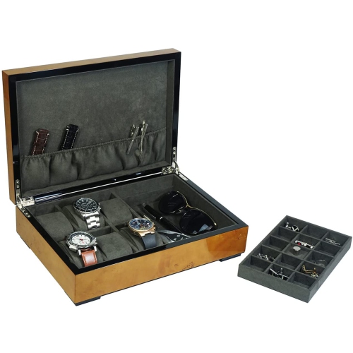 Wooden Watch Case, Jewelry Collection Storage Box Organizer for Men/Women
