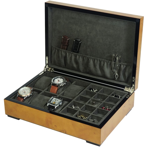 Wooden Watch Case, Jewelry Collection Storage Box Organizer for Men/Women