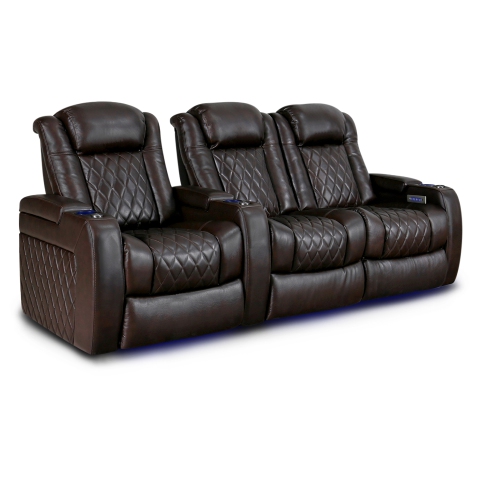 Image 1 de 7.. Valencia Tuscany XL Home Theater Seating | Premium Top Grain Italian 11000 Nappa Leather, Power Headrest, Power Lumbar Support, Extra Space, 400 lbs