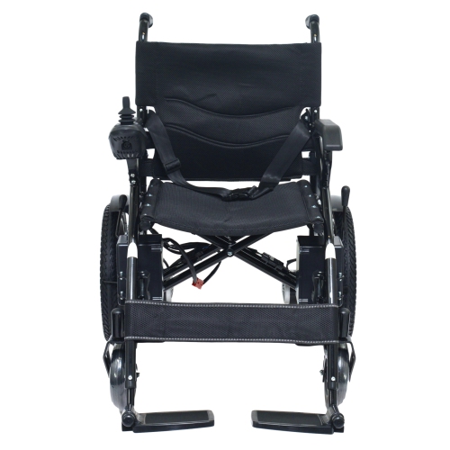 Electric Motorized Wheelchair, 280 lb Weight Capacity, Multi-Terrain Safe Aviation Travel, Lithium Battery - Black Frame Black Seat