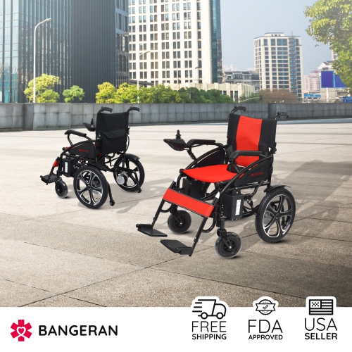 Electric Motorized Wheelchair, 280 lb Weight Capacity, Multi-Terrain Safe Aviation Travel, Lithium Battery - Black Frame Black Seat