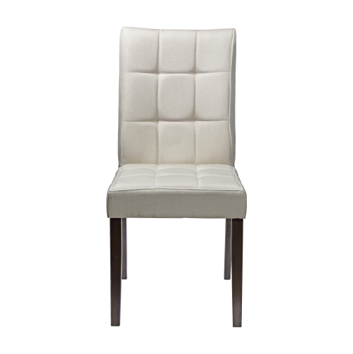 Beige Dining Chair Clare with Espresso Legs