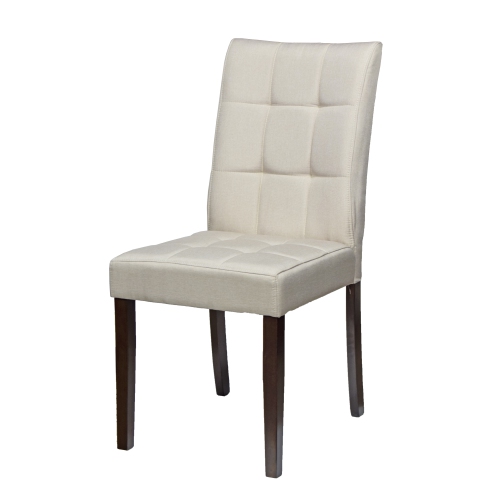 Beige Dining Chair Clare with Espresso Legs
