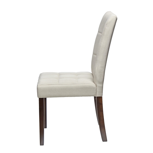 Beige Dining Chair Clare with Espresso Legs
