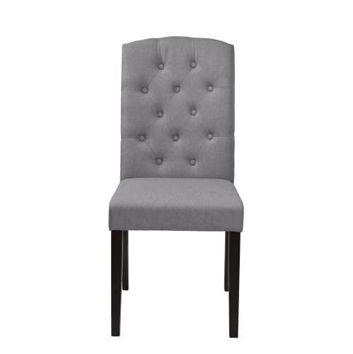 Light Grey Dining Chair Ingrid with Espresso Legs