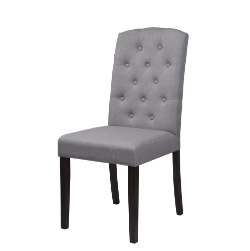 Light Grey Dining Chair Ingrid with Espresso Legs