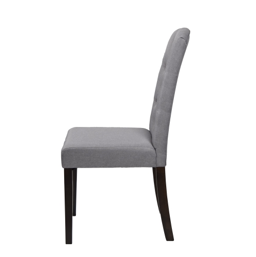 Light Grey Dining Chair Ingrid with Espresso Legs