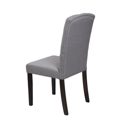 Light Grey Dining Chair Ingrid with Espresso Legs