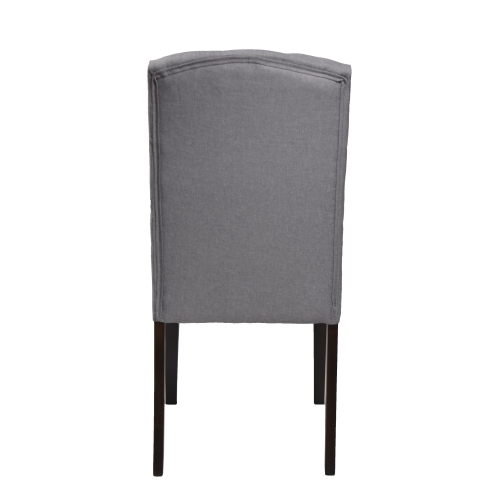 Light Grey Dining Chair Ingrid with Espresso Legs