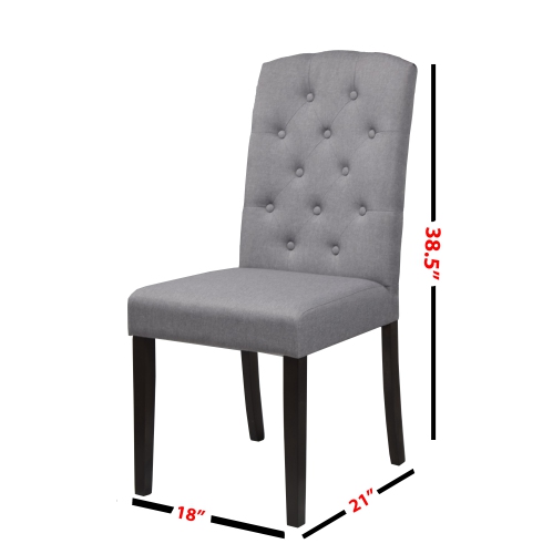 Light Grey Dining Chair Ingrid with Espresso Legs
