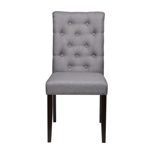 Light Grey Dining Chair Roxy with Espresso Legs