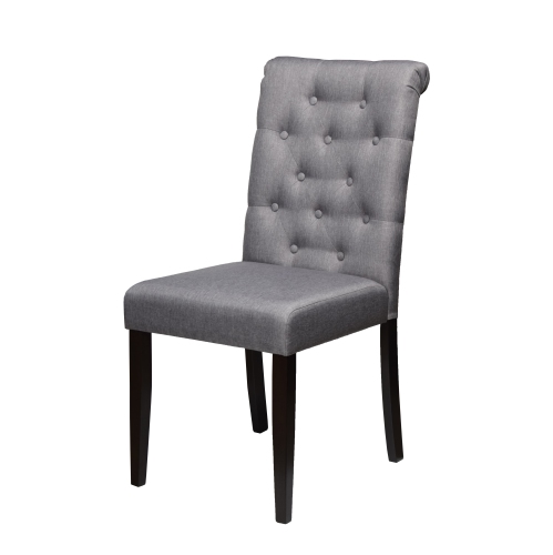 Light Grey Dining Chair Roxy with Espresso Legs