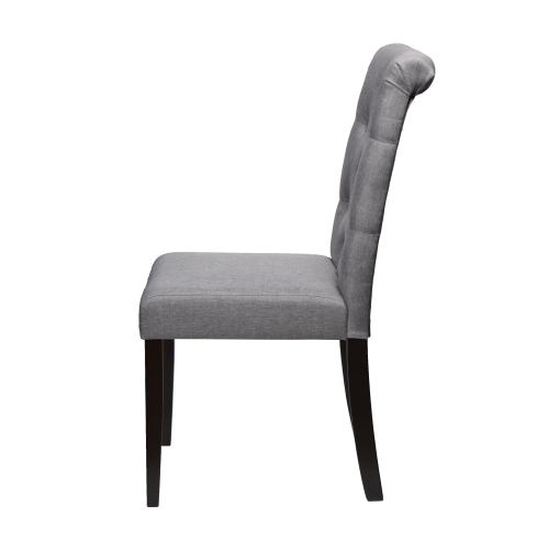 Light Grey Dining Chair Roxy with Espresso Legs