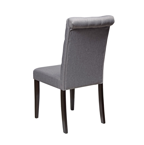Light Grey Dining Chair Roxy with Espresso Legs