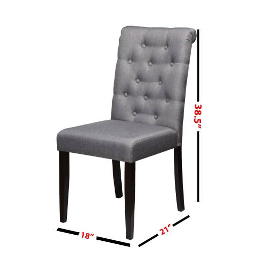 Light Grey Dining Chair Roxy with Espresso Legs