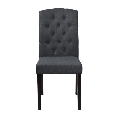 Dark Grey Dining Chair Ingrid with Espresso Legs